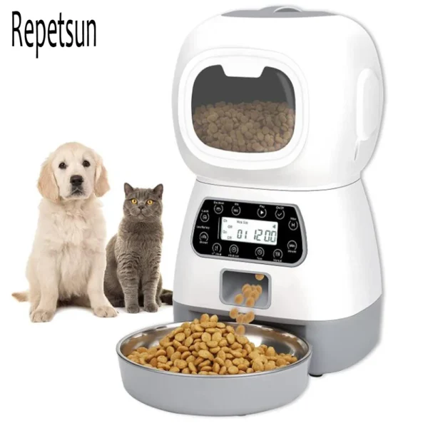 Dog & Cat Feeders: 3.5L Automatic Smart Food Dispenser Bowl Timer