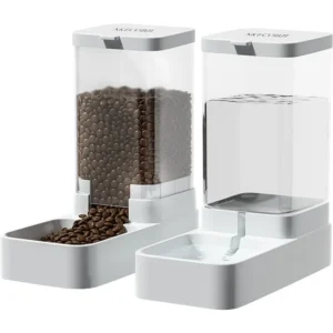 Large Capacity Dog & Cat Feeders: Gravity Feeder & Water Dispenser Set