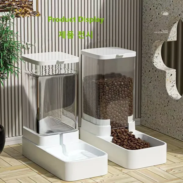 Automatic Transparent Dog & Cat Feeders with Water Dispenser Bowls - Image 2