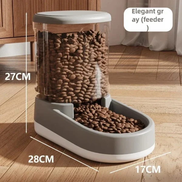 Automatic Feeder Cat Dog Food Bowl Water Fountain Dispenser Container - Image 3