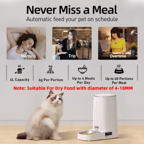Automatic Pet Feeder Smart Control For Cats Dogs Kibble Dispenser - Image 2