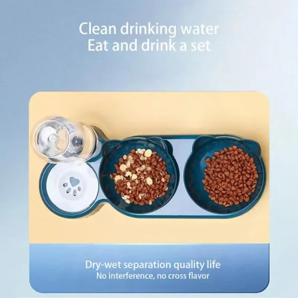 Automatic Dog & Cat Feeders: Raised Stand Double Bowl Food & Water Dispenser - Image 3