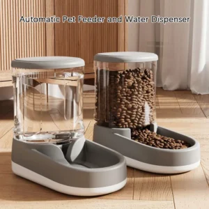 New 2-in-1 Dog & Cat Feeders: Automatic Water Dispenser & Food Bowl