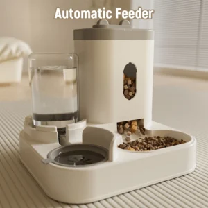 2-in-1 Dog & Cat Feeders: Automatic Water Dispenser & Food Bowl Combo