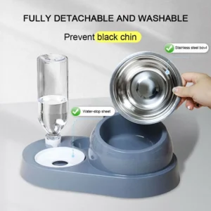 New 2-in-1 Dog & Cat Feeders: Automatic Water Dispenser & Food Bowl Set