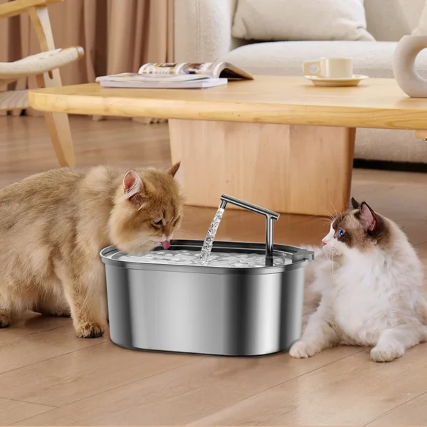 3.2L Stainless Steel Dog & Cat Feeders: Automatic Pet Water Fountain - Image 3