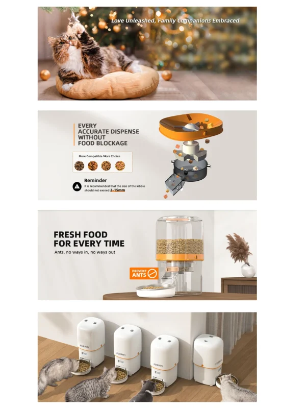 1080P HD Camera Dog & Cat Feeders: Smart WiFi Automatic Food Dispenser - Image 5