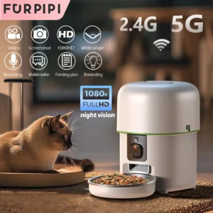 1080P HD Camera Dog & Cat Feeders: Smart WiFi Automatic Food Dispenser