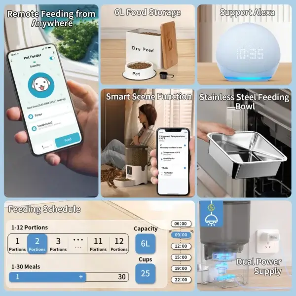 Smart WiFi Dog & Cat Feeders with APP Control & Easy Cleaning - Image 2