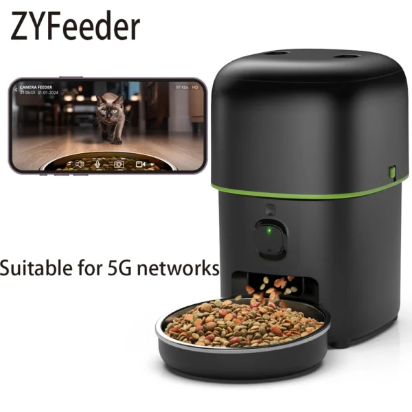 2L 5G Camera Dog & Cat Feeders: Smart Automatic WiFi Food Dispenser
