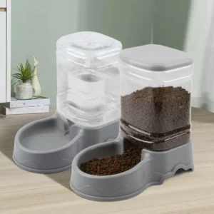 3.8L Automatic Dog & Cat Feeders with Water Fountain & Food Dispenser