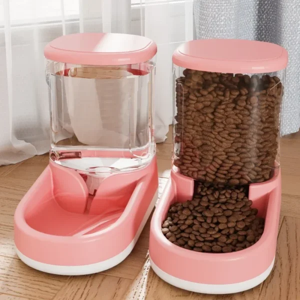 Automatic Feeder Cat Dog Food Bowl Water Fountain Dispenser Container - Image 5