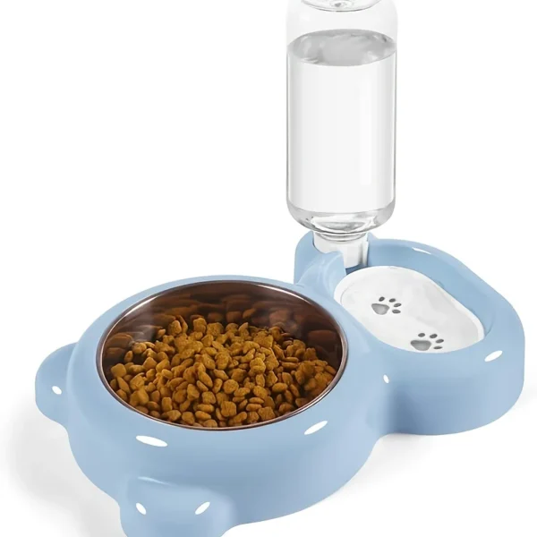 Dog & Cat Feeders: Stainless Steel Double Bowl with Water Fountain - Image 4