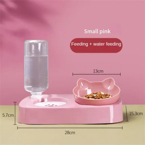 2-in-1 Dog & Cat Feeders: Raised Stand Food Bowl & Water Fountain - Image 3
