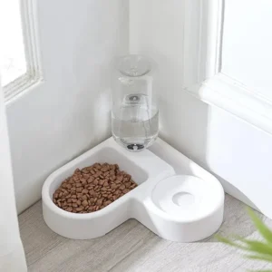 Double Dog & Cat Feeders: Pet Food Bowl Set for Small Dogs & Cats