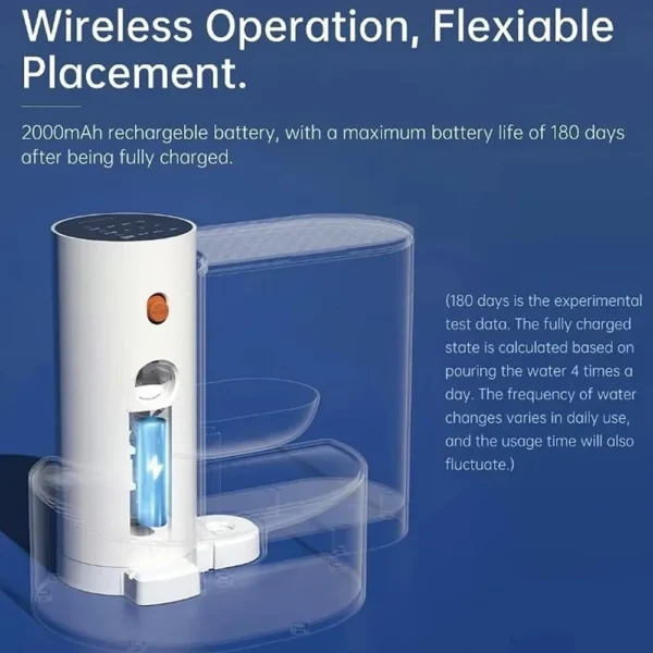 Dog & Cat Feeders Automatic Water Dispenser With Running & Charging System - Image 4