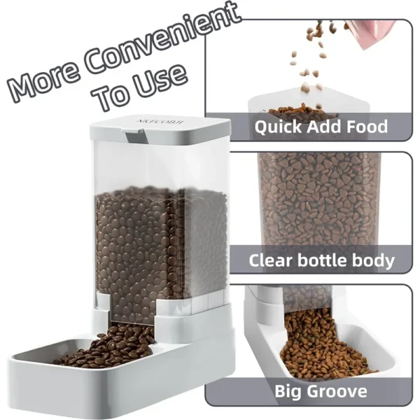 Large Capacity Dog & Cat Feeders: Gravity Feeder & Water Dispenser Set - Image 10