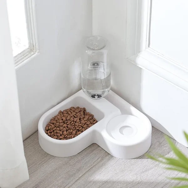 Corner Dog & Cat Feeders: Large Capacity Automatic Water & Food Dispenser
