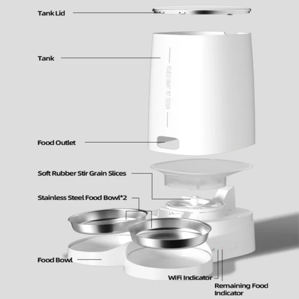 Dog & Cat Feeders: ROJECO Automatic WiFi Double Food Dispenser - Image 10