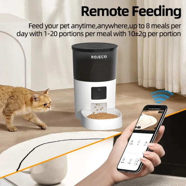 Smart Dog & Cat Feeders with Camera and Remote Control Feeder - Image 4