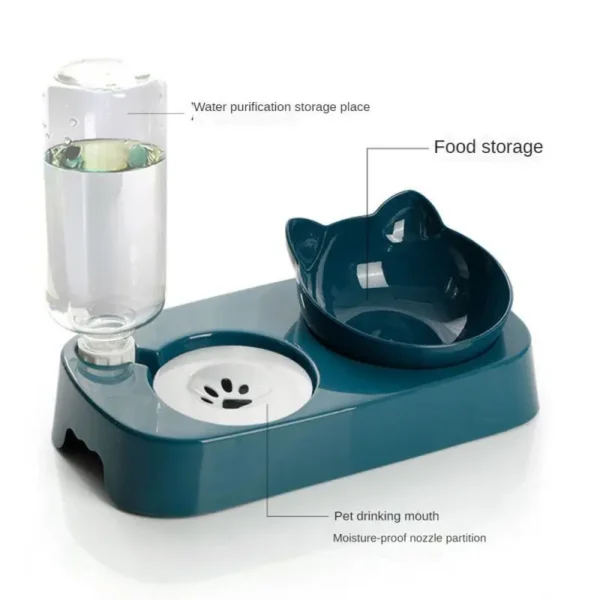 2-in-1 Dog & Cat Feeders: Raised Stand Food Bowl & Water Fountain - Image 11