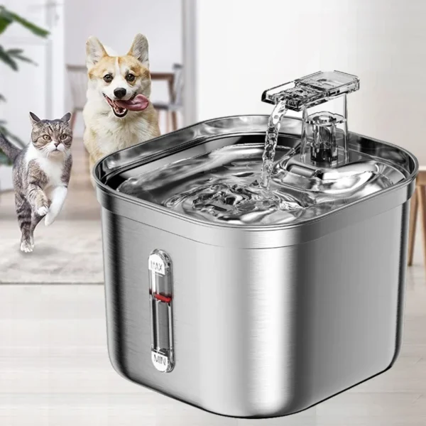 2.2L Stainless Steel Dog & Cat Feeders: Ultra-Quiet Automatic Water Fountain - Image 10
