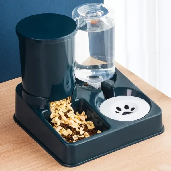 2-in-1 Dog & Cat Feeders: Automatic Tilted Food Bowl & Water Dispenser