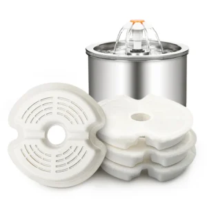 Dog & Cat Feeders with Fountain Filter for Clean Water Dispenser