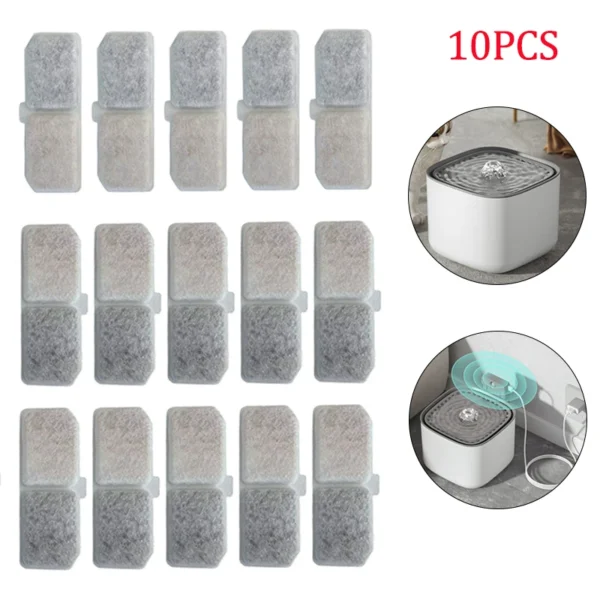Dog & Cat Feeders: 5/10PCS Activated Carbon Filters for Water Fountain