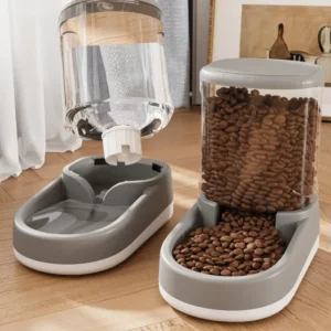 Automatic Feeder Cat Dog Food Bowl Water Fountain Dispenser Container