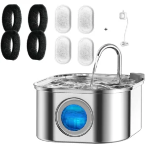 3.2L Cat Automatic Water Dispenser USB Stainless Steel Pet Feeder Bowl