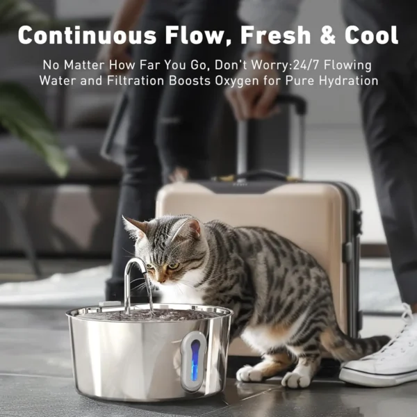 Stainless Steel Dog & Cat Feeders: 4L Automatic Water Fountain with Filters - Image 4
