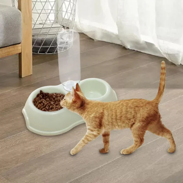 Double Bowl Dog & Cat Feeders: Automatic Water Bottle & Food Dish - Image 6