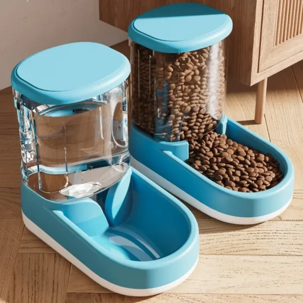 Automatic Feeder Cat Dog Food Bowl Water Fountain Dispenser Container - Image 4