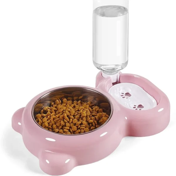 Dog & Cat Feeders: Stainless Steel Double Bowl with Water Fountain - Image 5