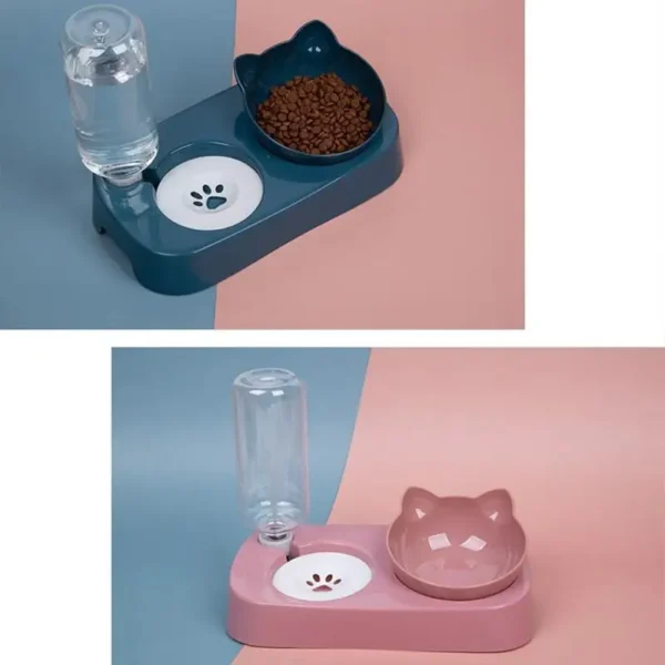 2-in-1 Dog & Cat Feeders: Raised Stand Food Bowl & Water Fountain - Image 9