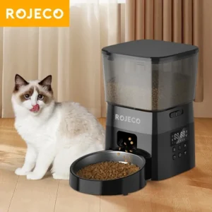Dog & Cat Feeders: Smart Button-Controlled Automatic Food Dispenser