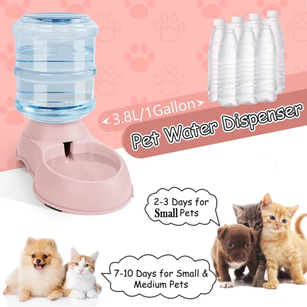 Large Capacity Dog & Cat Feeders: Automatic Water Dispenser & Food Bowls - Image 7