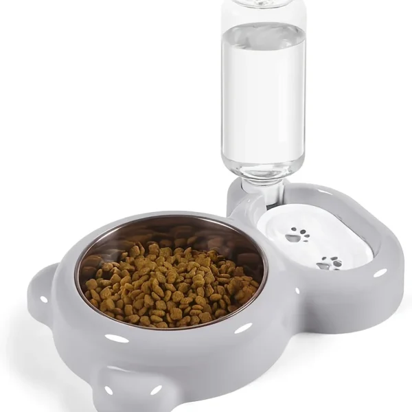 Dog & Cat Feeders: Stainless Steel Double Bowl with Water Fountain - Image 6