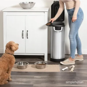 Dog & Cat Feeders: 35L X-Large Food Storage Container Brushed Steel