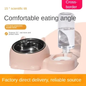 Simple Style Dog & Cat Feeders with Automatic Water Drinker Bowl